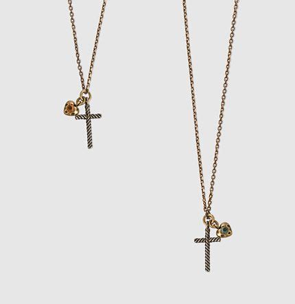 cross necklace gucci|Gucci necklace with heart pendant.